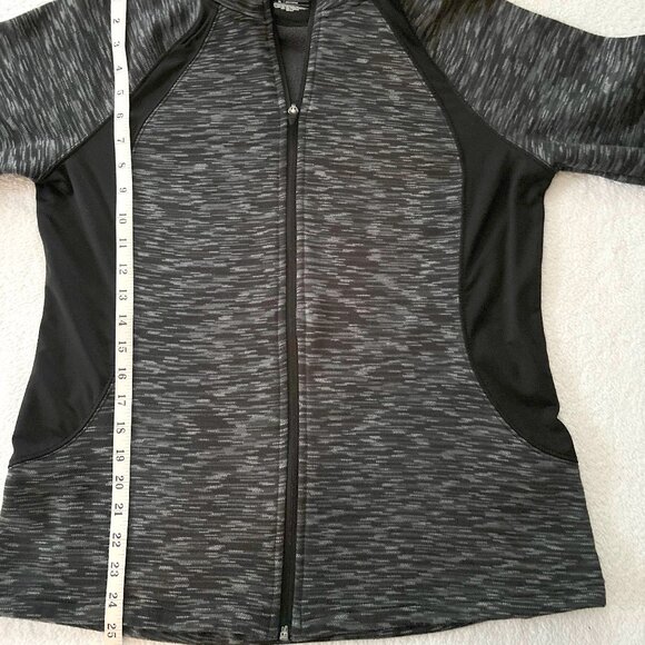 Tek Gear women's full zip jacket - gray space dye w/black insert - Picture 8 of 8